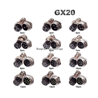 GX20 Diamètre 20mm Fiche Circulaire Aviation Mâle Femelle 2 3 4 5Pin 6Pin 7Pin 8Pin 9Pin 10Pin 12Pin Cable Connector Socket