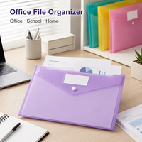 Porte-documents A4 personnalisé en PP translucide violet avec bouton-pression, étui imperméable pour documents, fabricant OEM ODM pour écoles et bureaux