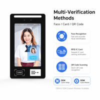 Perangkat Absensi Multi-biometrik Layar Sentuh Pembaca Kartu+Pemindai Kode QR+Sistem Absensi Wajah Berbasis Android