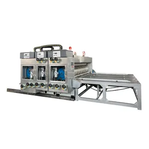 Semi-auto chain feeding corrugated paperboard flexible water base printing die-cutting machine