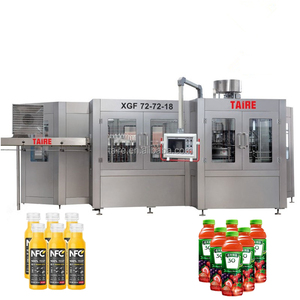 Ligne de production de jus de raisin, mangue orange 3 en 1 Bouteille PET de concentré de pomme Machines d'embouteillage Petite machine de remplissage de jus - Product Image 1