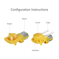 Pompe péristaltique miniature de bonne qualité pour le traitement des eaux usées, certifiée CE, moteur CC, débit de 28 ml/min, tube en silicone