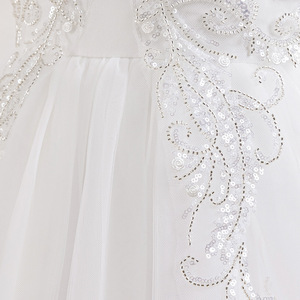 Vestido de anfitrión de flores de princesa de satén blanco para vestido de noche de <span class=keywords><strong>pasarela</strong></span> de actuación de piano de comunión-para niña pequeña de verano de 8 a 12 años - Product Image 5