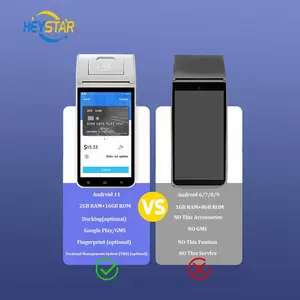 फ़िंगरप्रिंट के साथ HEYSTAR HP405 कार्ड QR कोड स्कैनर हैंडहेल्ड टर्मिनल शॉप बिलिंग मशीन पॉज़ सिस्टम