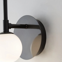 Appliques murales modernes pour chevet, abat-jour boule blanche en verre, base en cuivre, pour hôtel, maison, salon, chambre à coucher