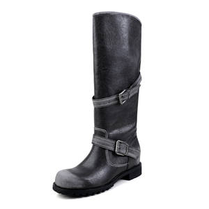 Nouvelles bottes rétro tendance, durables, imperméables, antidérapantes, en cuir vieilli, polyvalentes, à talon épais et rehaussant la taille - Product Image 1
