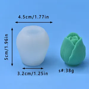 Verschiedene Größen Blumenform 3D-Duftkerze DIY-Silikonformstiftung Kuchen Silikonkerzenform für Heimdekoration