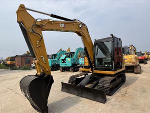 Mini-excavatrice sur chenilles CAT 307 d'occasion, excavatrice compacte hydraulique avec godet pour la construction - Product Image 3