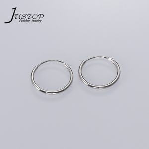 Pendientes de Aro Redondos de Plata de Ley 925 con Baño de Rodio de Alta Calidad para Mujer - Product Image 4