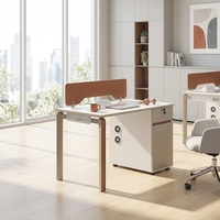 Poste de travail individuel convertible moderne et écologique en panneau de particules de qualité E1, finition importée résistante à l'usure, bordure en PVC de 2 mm