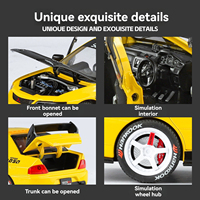 Modelo de coche de metal fundido a presión a escala 1:24 con licencia original, LANCER Evolution IX EVO, 9.ª generación, con sonido y luz, puertas que se abren y función de retroceso.