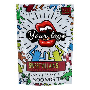 Op Maat Bedrukte Kindgeur-Proof Mylar Tassen Goudfolie 3d Design Soft Touch 3.5 7 14 28G Cookie Exit Wit Zwart Goud Kleuren - Product Image 5