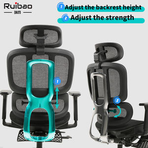 फर्नीचर मल्टीपल फंक्शन समायोजन पु चमड़े के स्विवेल पूर्ण जाल कार्यालय की कुर्सी उच्च पीठ के लिए आरामदायक एर्गोनोमिक - Product Image 4