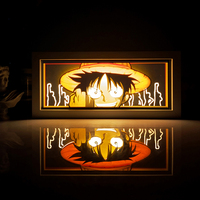 Anime Paper Cut LED Light Box Handmade Manga Shadow Lamp Carving Night Light Lampe de table pour décoration de chambre