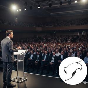 Microphone de scène pour pare-brise, optionnel, avec casque, élément unidirectionnel, design métallique léger, câble de données inclus pour - Product Image 1