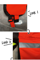 Chapeau d'hiver thermique QJ OEM personnalisé, style Ushanka, couleur fluorescente, avec protections d'oreilles et bandes réfléchissantes, idéal pour le nettoyage
