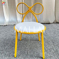 Chaise empilable en métal pour enfants, blanche, rose, jaune, bleu ciel et violette, pour fêtes et événements
