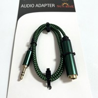 Cable de Transmisión de Audio de Alta Calidad, Trenzado de PVC, Chapado en Oro, de 3.5mm a 6.35mm, Macho a Hembra, para Micrófono de 6.35mm