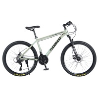 Hardtail Aluminum Mountain Bike 24/26 Inch Wheels Double Disc Brakes 27 Speed Gears Front Suspension Unisex Adult Off-Road
