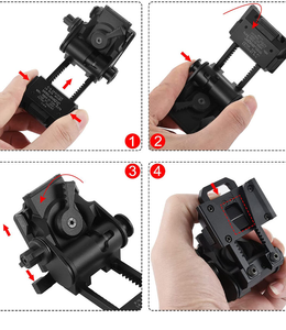 Support de casque tactique NVG de type <span class=keywords><strong>T</strong></span> en alliage d'aluminium CNC, système de montage binoculaire NV pour PVS-15/18/31 L4G24, casque rigide à 4 suspensions à fentes - Product Image 2