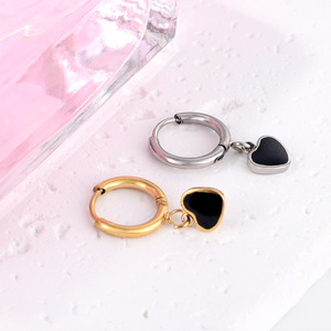 Heart-Shaped Stud <b>Earrings</b> Zinc Alloy Stainless Steel <b>Post</b> Party Fashion Jewelry For Women - Product Image 3
