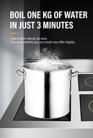 Cuisinière à induction professionnelle autonome Fuchu à quatre foyers, en acier inoxydable, économe en énergie, pour usage commercial