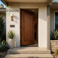 Customization Solid Oak Mahogany Pine Exterior Wooden Doors Modern Design Single Main for Apartment Entry Living Room