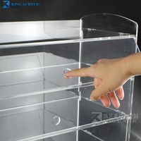 Vitrine à pâtisserie en acrylique détachable à 3 niveaux avec portes articulées pour pâtisserie gâteau de comptoir de boulangerie, vitrine à dessert