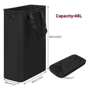 Cesto de Ropa Delgado de 48L con Asa, Cesto Plegable para Ropa Sucia, Organizador Portátil y Delgado para Almacenamiento - Product Image 2