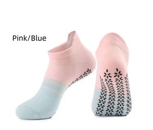Chaussettes de Pilates pour femmes à taille haute, antidérapantes, en coton tricoté, avec revers, pour <span class=keywords><strong>barre</strong></span>, yoga, sport d'intérieur, jeunes, imprimé numérique - Product Image 5