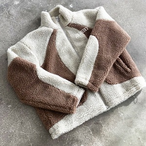 Fabricant de vêtements, logo personnalisé, sweat à capuche en polaire d'hiver, fermeture éclair, sherpa, unisexe, veste en polaire sherpa surdimensionnée - Product Image 2