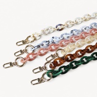 En gros, Sangle de sac bandoulière et cordon de cou en maillons d'acrylique marbré épais, design créatif, ajustement universel, mélange de couleurs