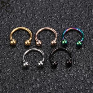 Anillo de acero inoxidable 14G anodizado de grado implante, circular, con rosca interna, para piercing de septum, oreja, labio, barra, nariz - Product Image 1