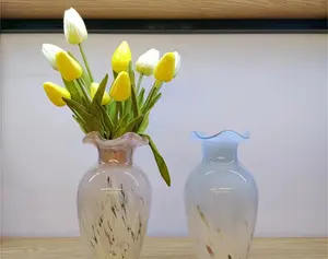 Europese Gekleurde Fles Grote Mond Aanpassen Kleur Kunstwerk Handwerk Bloem Glas Huisdecoratie