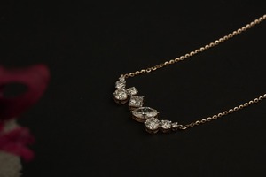 Collar chapado en oro con diamantes de corte Marquesa cultivado en laboratorio para mujer para boda y Aniversario - Product Image 6