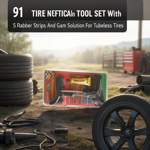 Tire Repair Tool Set With 5 <b>Rubber</b> <b>Strips</b> And Gum Solution For Tubeless Tires - Product Image 3