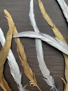 Ricos tamaños de plumas de <span class=keywords><strong>gallo</strong></span> de color metálico dorado y plateado para Festival carnaval Decoración Ropa accesorio fiesta de boda - Product Image 3