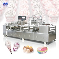 Machine semi-automatique de remplissage et de scellage pour petits pots carrés de sauce, de gelée et de crème glacée, avec emballage en plastique C