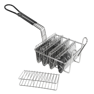 Stock Best Selling Mexican Deep Fryer Taco Shell Rectangular Fry Wire Basket con mango de plástico para <span class=keywords><strong>restaurante</strong></span> de <span class=keywords><strong>comida</strong></span> rápida - Product Image 4