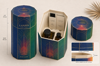 Coffret Cadeau Diffuseur de Roseaux Personnalisé Premium Forme Octogonale – Ensemble Parfum d'Ambiance Luxe pour la Maison – Emballage Aromatique Festif avec Gaufrage et Éponge