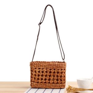 Nouveau mini sac à bandoulière en paille ajourée, sac de plage pour femme, style Oceanside Fashion Dress - Product Image 1