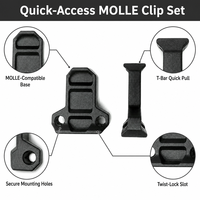 Ensemble de clips pour pochette POM MOLLE, classique, luxueux, écologique, durable, plaque de base de 29 mm, barre en T, fermeture éclair à ouverture rapide pour gilet d'extérieur
