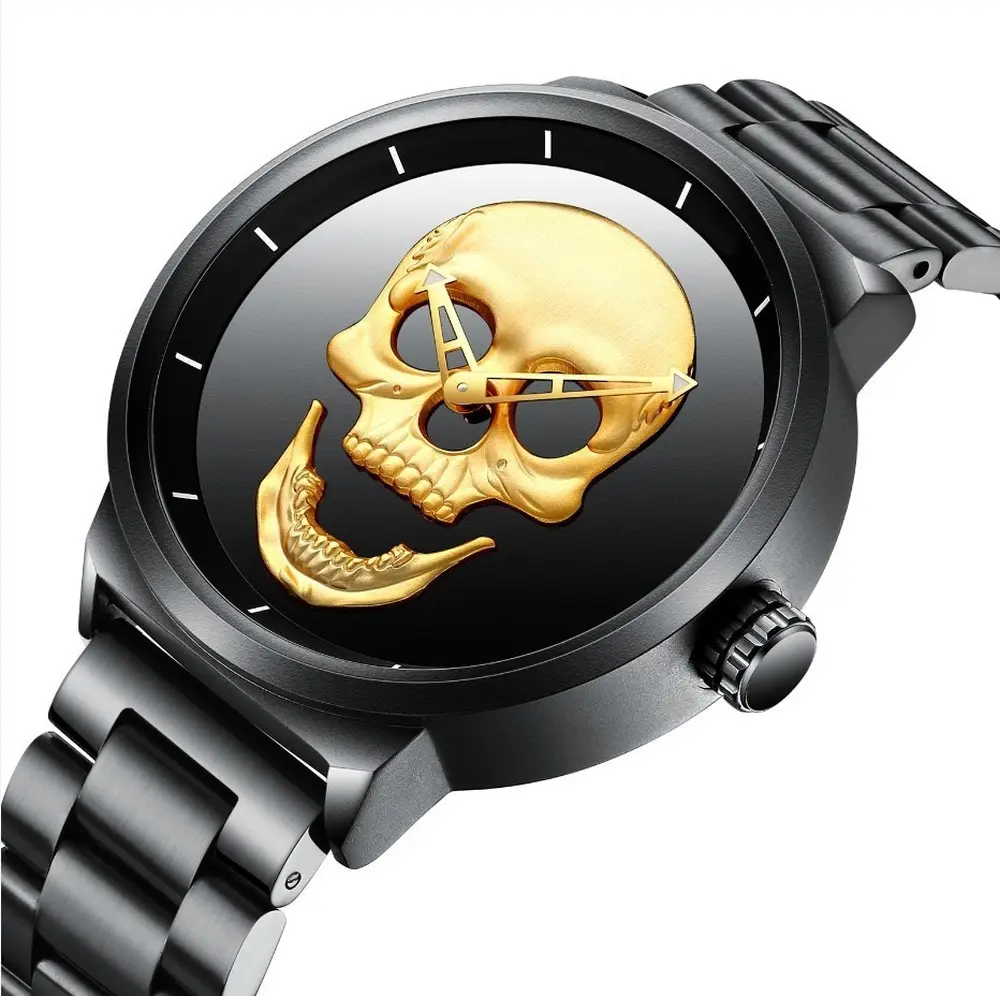 Men's watch steel belt skull personality men's waterproof Skull Shape Quality Stainless Steel Strap Waterproof Quartz watch
