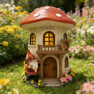 Décoration de paysage en forme de maison de champignon, artisanat en résine, rêves de conte de fées, environnement, bricolage, décorations de Noël, vente chaude - Product Image 6