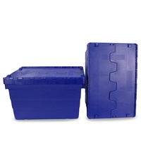 Caisses de transport logistique robustes en plastique avec couvercle, empilables, gigognes, bacs de manutention, grandes boîtes à parois solides en promotion