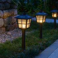 Impermeable IP65 LED Halloween Navidad Jardín Linternas Paisaje Camino Parpadeo Llama Solar Antorcha Luces