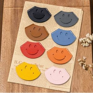Wholesale PU Leather Custom Colorful Cute Smile <b>Bookmark</b> School Reading Marker Page Holder Reading Accessories Durable <b>Bookmark</b> - Product Image 1