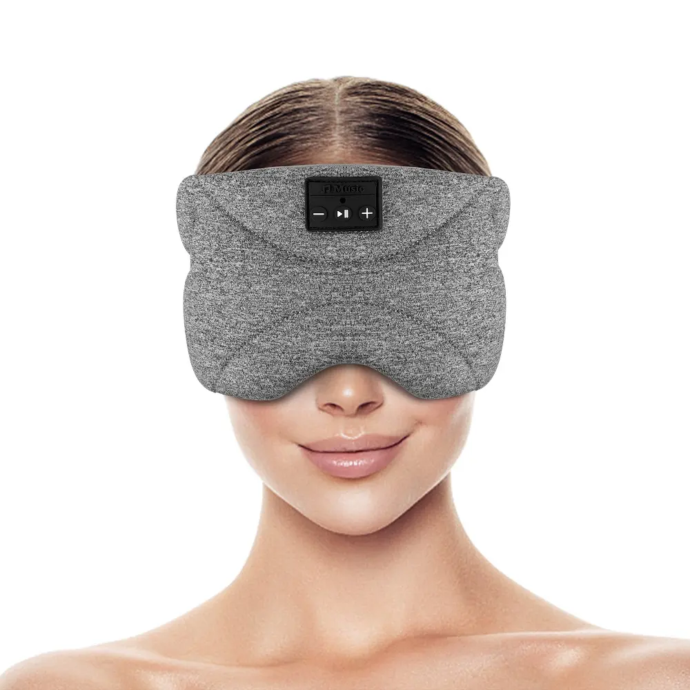 Cotton Sleeping Eye Cover Travel Music Headsets Handsfree Bluetooth Sleep Eye Mask Wireless Headphones 3D folder