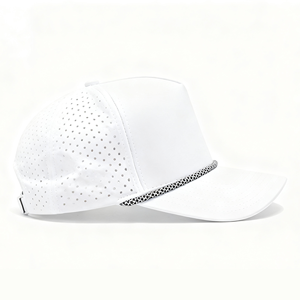 Оптовая продажа: индивидуальные 5-панельные водонепроницаемые кепки для гольфа с перфорацией лазерной резкой и шнурком, бейсболки с веревкой - Product Image 4