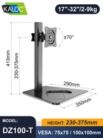 Support d'écran KALOC DZ100-T, bras unique, support de bureau, support de table, bras de fixation pour écran de 17 à 32 pouces / 2 à 9 kg